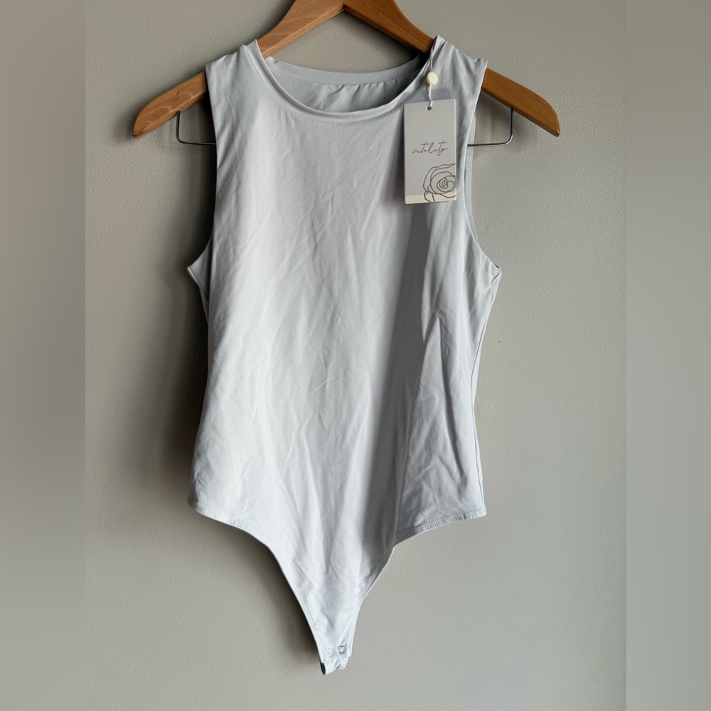 NWT‎ Vitality Elegant Sleeveless Bodysuit - Light Gray